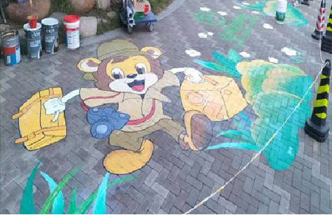 樟树夏季画地面彩绘会遇到的问题