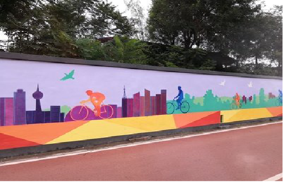 樟树墙体彩绘-围墙