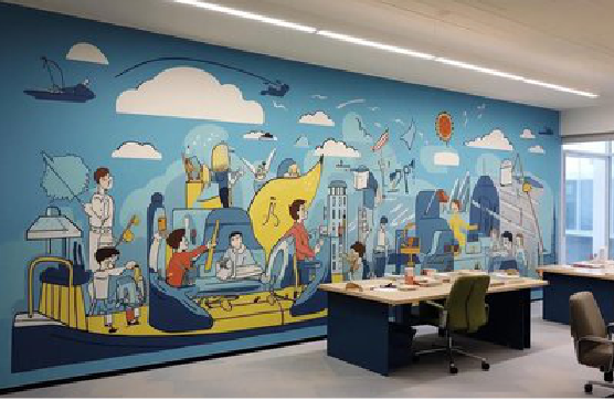 樟树办公室墙绘的特点。