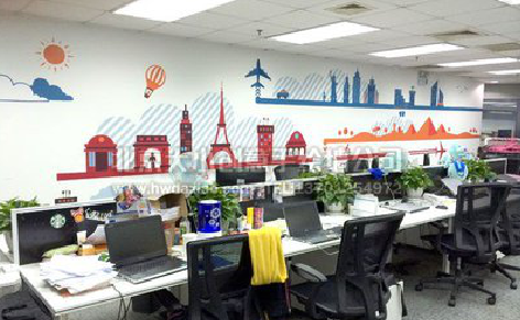 樟树教你设计办公室墙绘的方法。